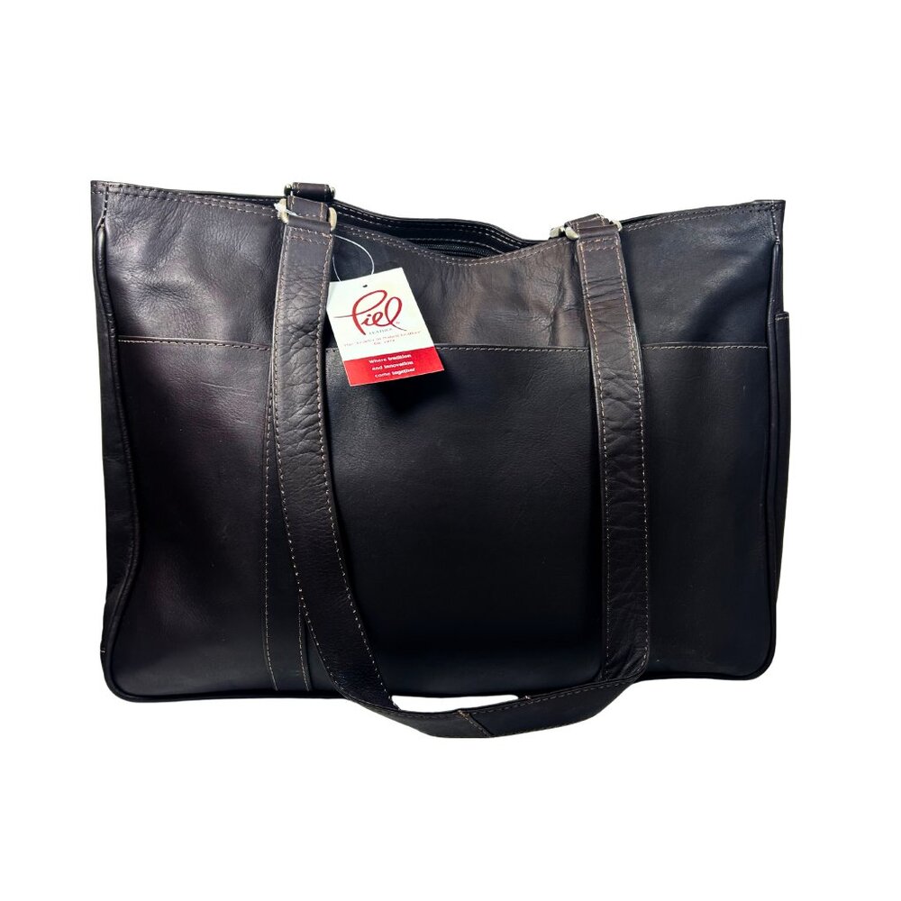 Piel Leather Rectangular Tote Bag | Saddle Brown | One Size